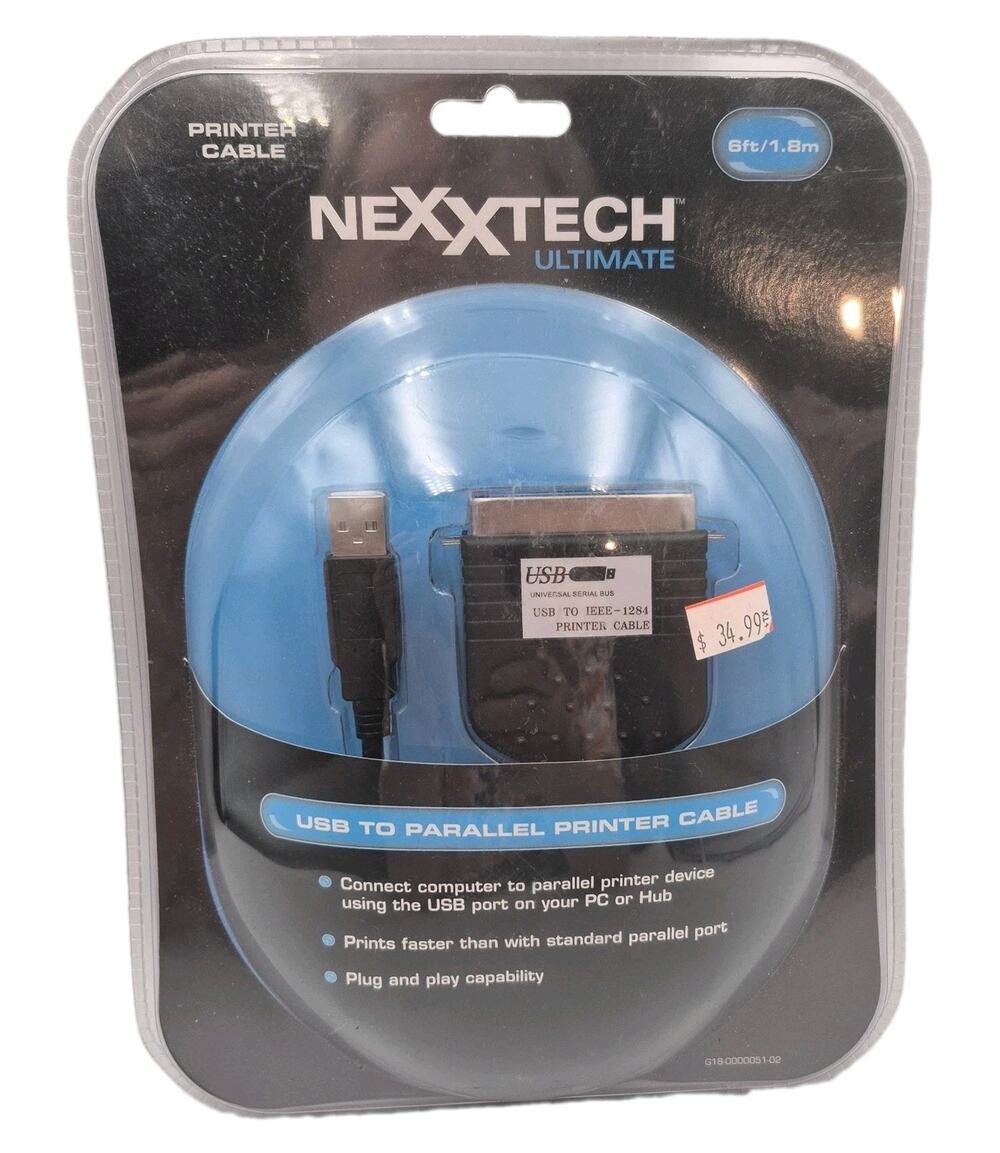 NEXXTECH Ultimate USB to Parallel Printer Cable NEW Sealed